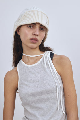 Enavant TIE TANK TOP in the color Ivory